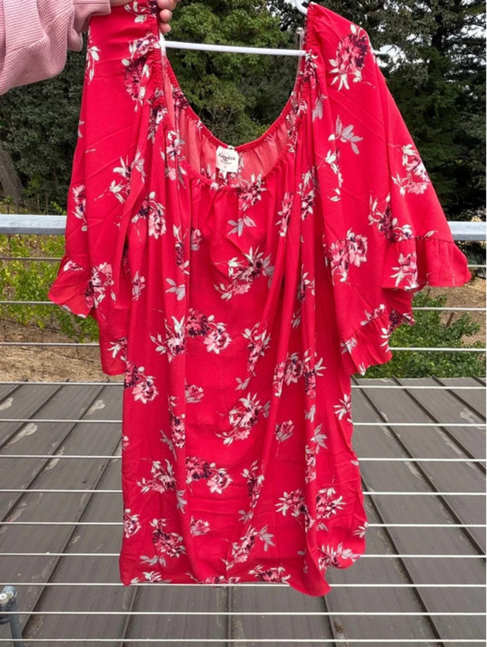 NWT Hayden off shoulder red floral lightweight dress size 1X